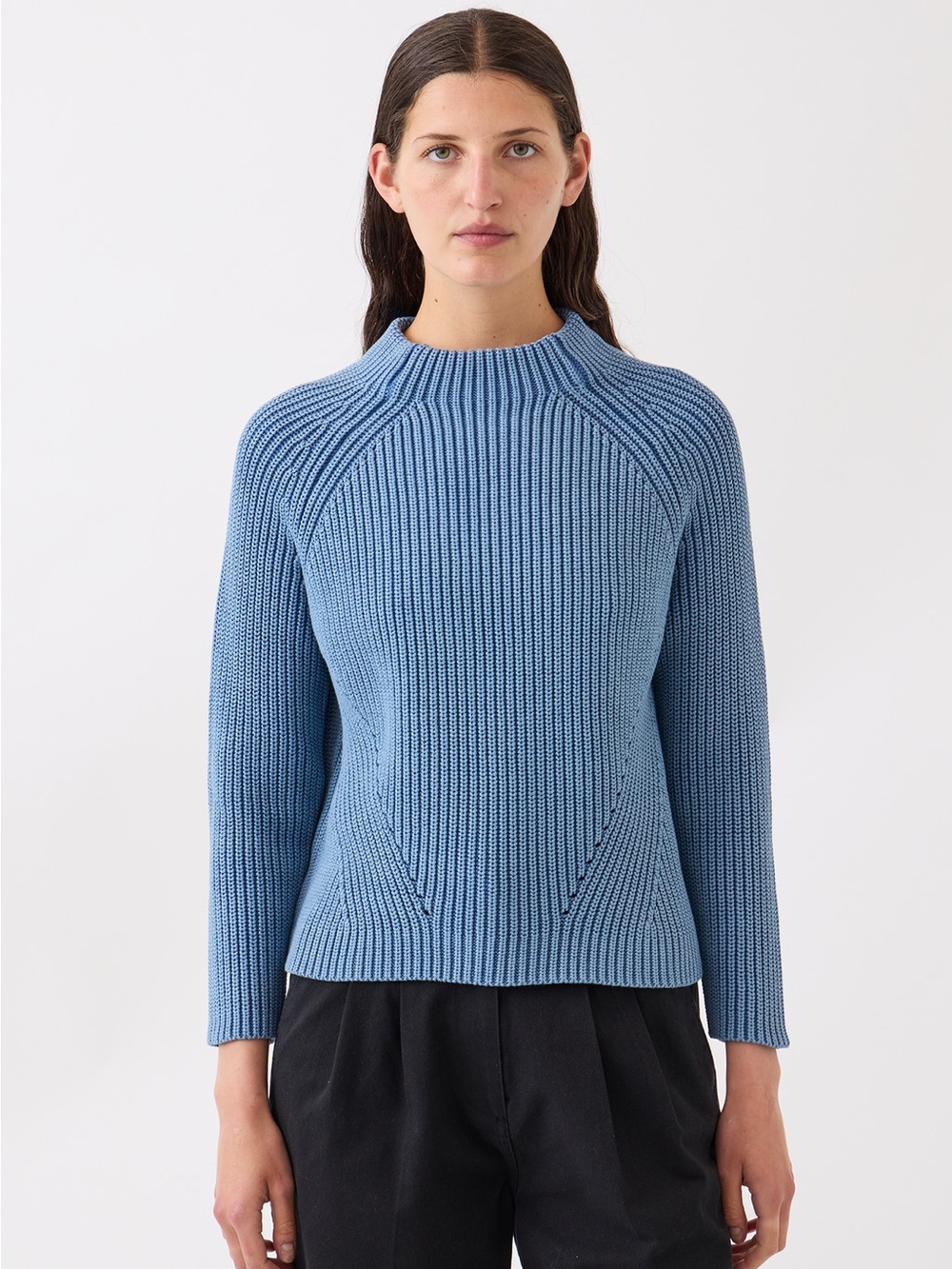 Demylee NYC SMALL Daphne washed cotton knit sweater in blue